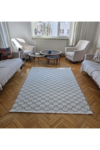 Monaco 221 Krem A.gri İskandinav Sisal Bukle Bohem Yumuşak Özel Ölçü Salon Koridor Mutfak Halısı 0221-krem/a.gri