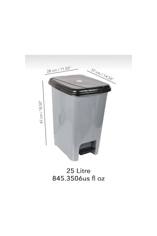 Umbex Plus 60 lt Gri Banyo Mutfak Çöp Kovası - 60 lt