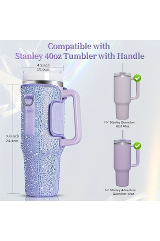 Teltree Stanley 40oz Termos Kılıfı - Ayarlanabilir Taşıma Askılı, Neopren Yalıtımlı Mor