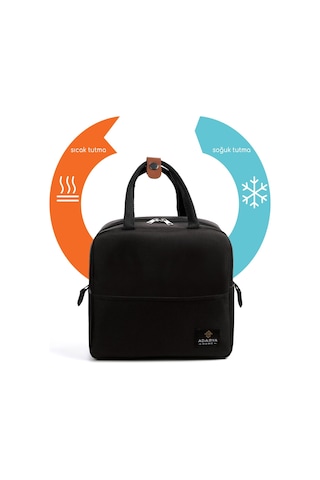 7 Lt Yemek Taşıma Çantası Sıcak Ve Soğuk Termal Termos Kamp Piknik Soğutucu Buzluk Çanta Siyah Siyah