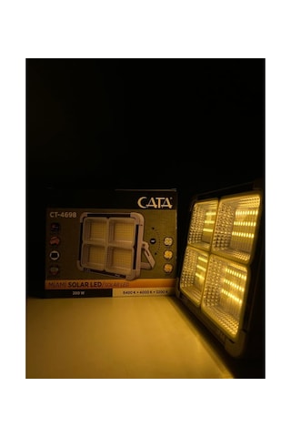Ct-4698 Miami Solar Led Projektör Güneş Enerjisi İle Şarj Edile