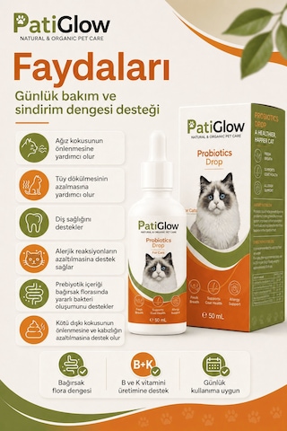 Patiglow Kedi Probiyotik Damla