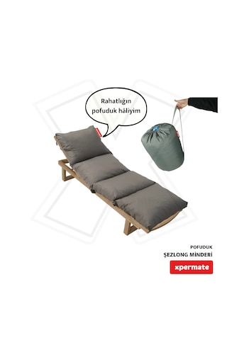 Xpermate Pofuduk Şezlong Minderi 60x180x12cm Su İtici, Antrasit