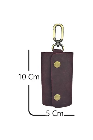 Hakiki Deri Antik Anahtarlık Crazy Bordo