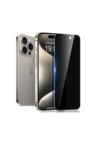 Apple Uyumlu   iPhone 16 Pro Max İle Hayalet Gizlilik Filtreli Privacy 9h Cam Ekran Koruyucu