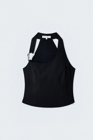 Sateen Aksesuar Detaylı Bluz - Siyah-137443