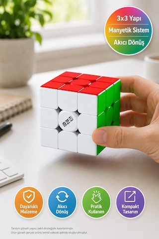 Qiyi M Pro V2 Flagship Manyetik Rubik Küp 3x3 Stickerless Profesyonel Hız Küpü 5,55 Cm