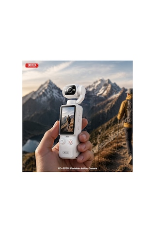 Zf05 11 Saat Çekim Süreli 2.5k/4k Taşınabilir Vlog Aksiyon Kamerası - Hd, 1.9 İnç Ekran Beyaz
