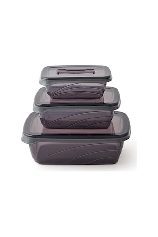 Qlux Bio 3lü Saklama Kabı Seti Antrasit Siyah