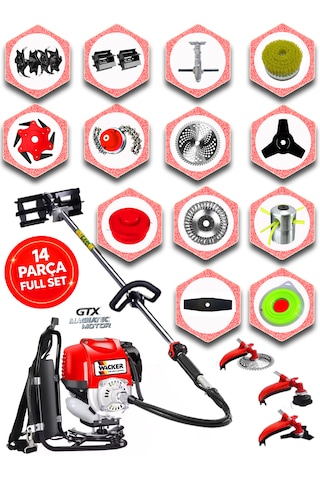 Prowackers German Vk-677 Torq Sırt Tırpan+ Akrobat Çapalama + Toprak Eşeleme 14 Parça Bahçe Setli