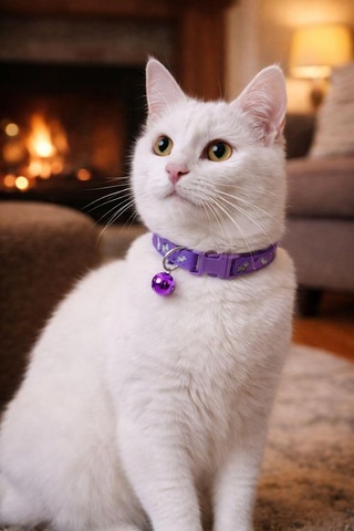 Kedi Boyun Tasması Zilli Ve Ayarlanabilir Mor