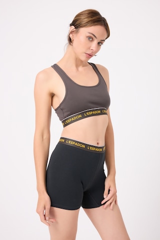 Athleshorts Yüksek Bel Kadın Uzun Boxer Şort-3268 Siyah