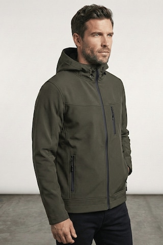 Erkek Mont İçi Polarlı Softshell Mont Su Ve Rüzgar Geçirmez Kapüşonlu Spor Mont Haki