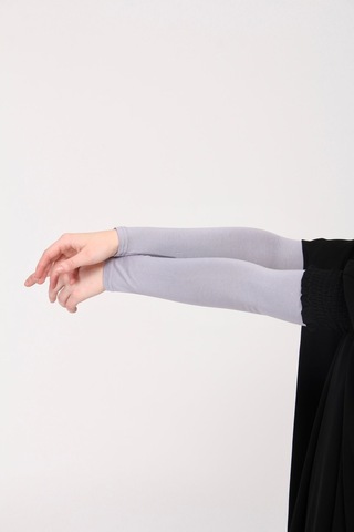 Likralı Kaymayan Kurtarıcı 1 Çift Tesettür Kolluk Gri