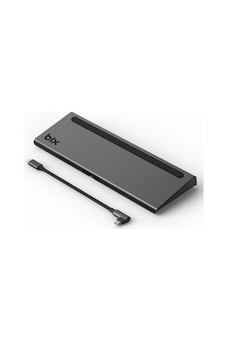 Bix BX12HB Type-C to HDMI VGA Display Port RJ45 3.5mm Aux Jack PD USB 3.0 Kart Okuyuculu Docking Station