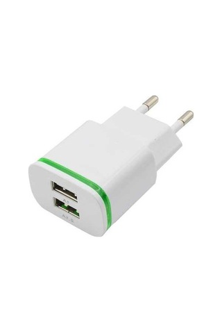 Sandwich Beyaz 5v 2.1a Usb Çift Portlu Avrupa Standartı Duvar Şarj Cihazı, Hızlı Güvenli Şarj