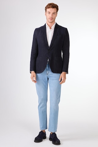 Dufy Lacivert Mono Yaka Slim Fit Erkek Ceket Lacivert