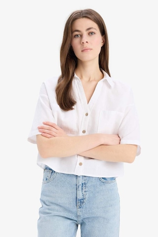 DeFacto Boxy Fit Cepli Basic Düz Kısa Kollu Gömlek V2523AZ25SPWT34