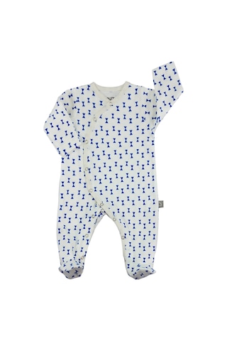 Boumini Yeni Doğan Patikli Bebek Tulumu 0-6 Ay Papyonlu Bebek