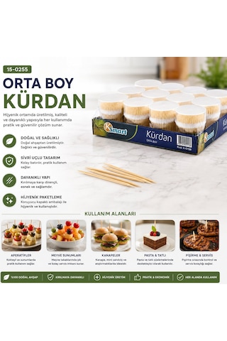 Ksmart K-0158 Orta Boy Kürdan- 12'li Paket