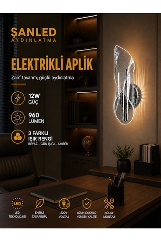 Dekoratif 12w İç Mekan Krom Kasa 3 Renkli Işık Modern Duvar Aplik Elektrikli 4 Adet
