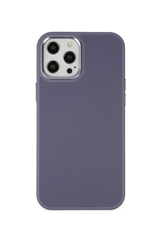 Apple iPhone Uyumlu- 12 Pro Max Kılıf Asya Deri Silikon - Mor