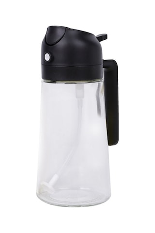 Moveevo 470ml Siyah Cam Yağlık Ve Spreyli Yağ Potu - Ev Kullanıma Uygun, Barbekü Ve Hafif Yemekler İçin, Atölye Ve Soya Sosu Dolu, Dayanıklı Materyal Çok Renkli