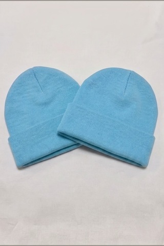 Moibody Premium Unisex Beanie Bere Seti 2 Li Paket Mavi Mavi