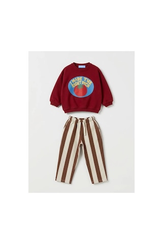 Poala Kids Tomato Çizgili Takım Çok Renkli