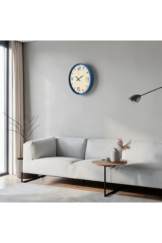 36 Cm Mavi Dekoratif Duvar Saati Diğer 13857497