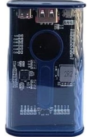 22.5w Pd Hizli 10000 Mah Digital Şeffaf Tasarimli Powerbank Mavi