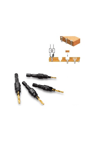 Suofeng Hss Ahşap Matkap Seti 4'lü - 5, 6, 8, 10, 12 Vidalık İçin Pilot Delik, Derinlik Ayarlanabilir, 1/4 Hex Shank