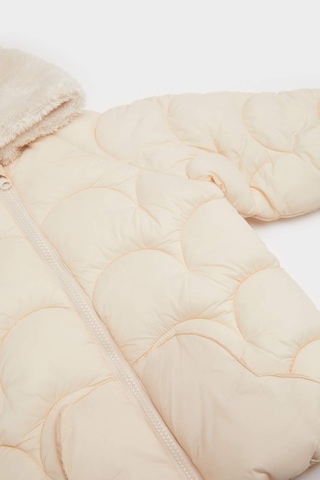 Defacto Kız Bebek Rüzgar Geçirmez Su Geçirmez Kapüşonlu Kapitoneli Fermuarlı Mont E7951a525auer37 Ekru