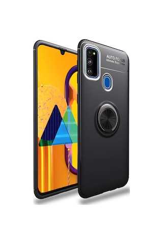 Samsung Galaxy Uyumlu M31 Kılıf Yüzüklü Tam Korumalı Silikon Kapak