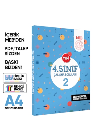 2027 Meb İlkokul 4.sınıf Çalışma Soruları Tüm Dersler Kazanım Pekiştirme Kitap Seti Baskı Ücreti