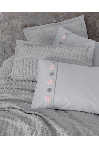 Cotton Box Limi Çift Kişilik Yatak Örtülü Nevresim Takımı Siva Gri Gri
