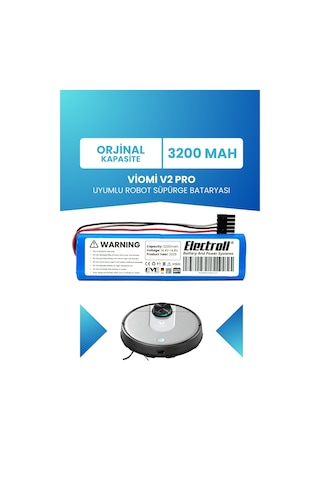 Viomi V2 Pro Uyumlu 14.4 V 3200 mAh Robot Süpürge Batarya