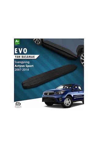 S-dizayn Ssangyong Actyon Sports Evo Siyah Yan Basamak 203 Cm 2007-2018