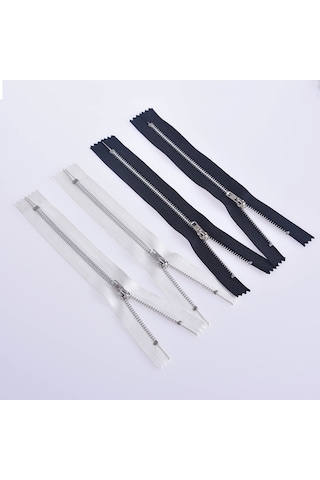 100 Adet No.3 Metal Bakır Fermuarlı Pantolon Placket Fermuar, Özellikler: 11cm Platin + Beyaz