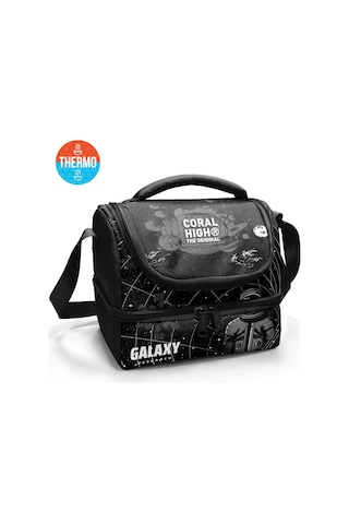 Coral High Kids Siyah Galaxy Desenli Thermo İki Katlı Beslenme Çantası 37219 Siyah