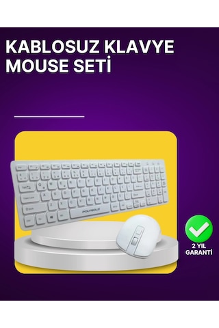Mey Najmaddin Kablosuz Klavye Ve Mouse Seti - Ergonomik Tasarım, Sessiz Kullanım, Geniş Uyumluluk Najmaddin