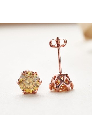 Açık Mor Bague Ringen S925 Gümüş Set 1ct Renk Mozanit Küpe Kız Arkadaşı Için Sevgililer Günü Hediye Takı