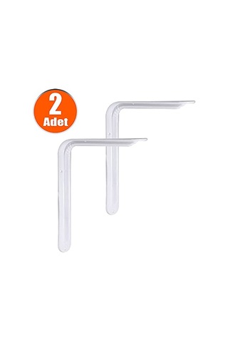 Altı Ayak Raf Tutucu L Demir 16.5 X 23 Cm Beyaz Montaj Aparatı 2 Adet Çok Renkli