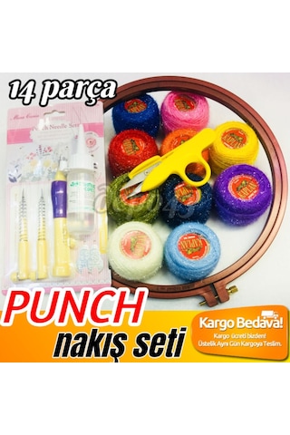 Panç Seti Hobi El Işi Nakış Seti Punch Iğnesi Tutkal-Kasnak-Iplik (287361134)
