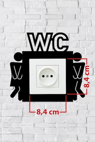 Tuvalet Wc Tasarım Priz Çerçevesi İç Ölçü 8,4x8,4 Cm Dekoratif Priz - Anahtar Çerçevesi - Lavabo