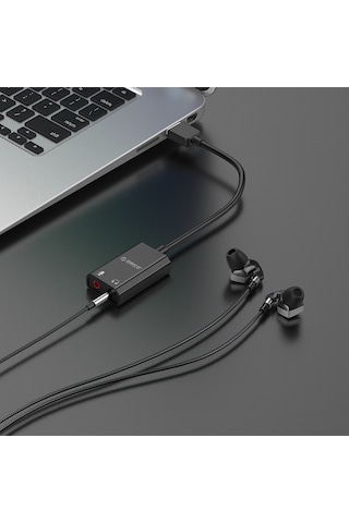 Orico USB 2.0 TRS 3.5mm Jack Girişli Harici Ses Kartı Siyah