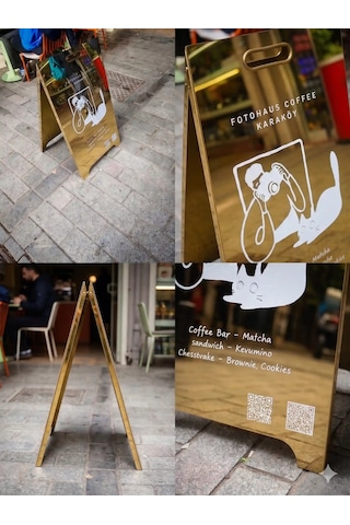 Gold Ayna Kaldırım Panosu A Pano 50x70 Cm