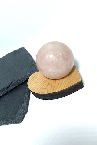 Pembe Kuvars Taş Küre