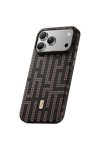 Apple iPhone Uyumlu 18 Pro Kılıf M-safe Şarj Özellikli Raptic Aramid Dual Ultra Grid Serisi Karbon Kapak Siyah