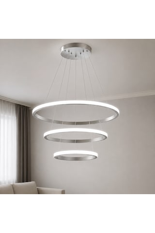 Rizon 3 Lü Led Sarkıt Avize Beyaz Işık Gri